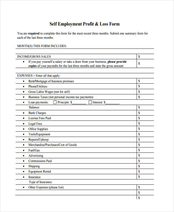 Free 7 Profit And Loss Statement Forms In Pdf