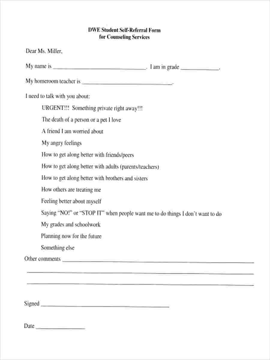 FREE 8+ Counseling Referral Forms in MS Word PDF