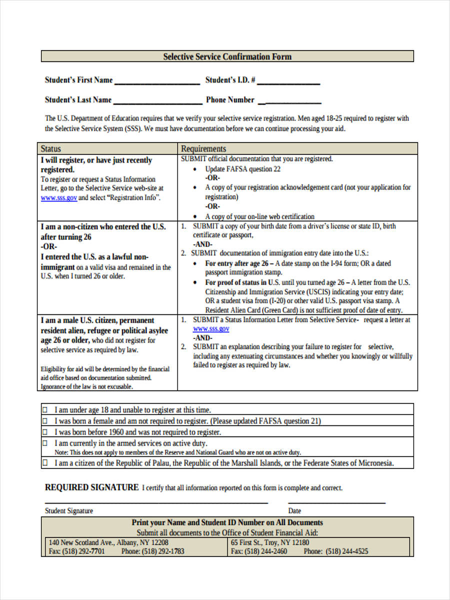 FREE 10+ Selective Service Forms in PDF | Ms Word | Excel