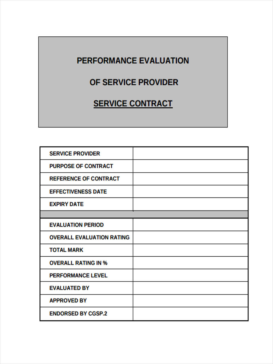 service provider evaluation