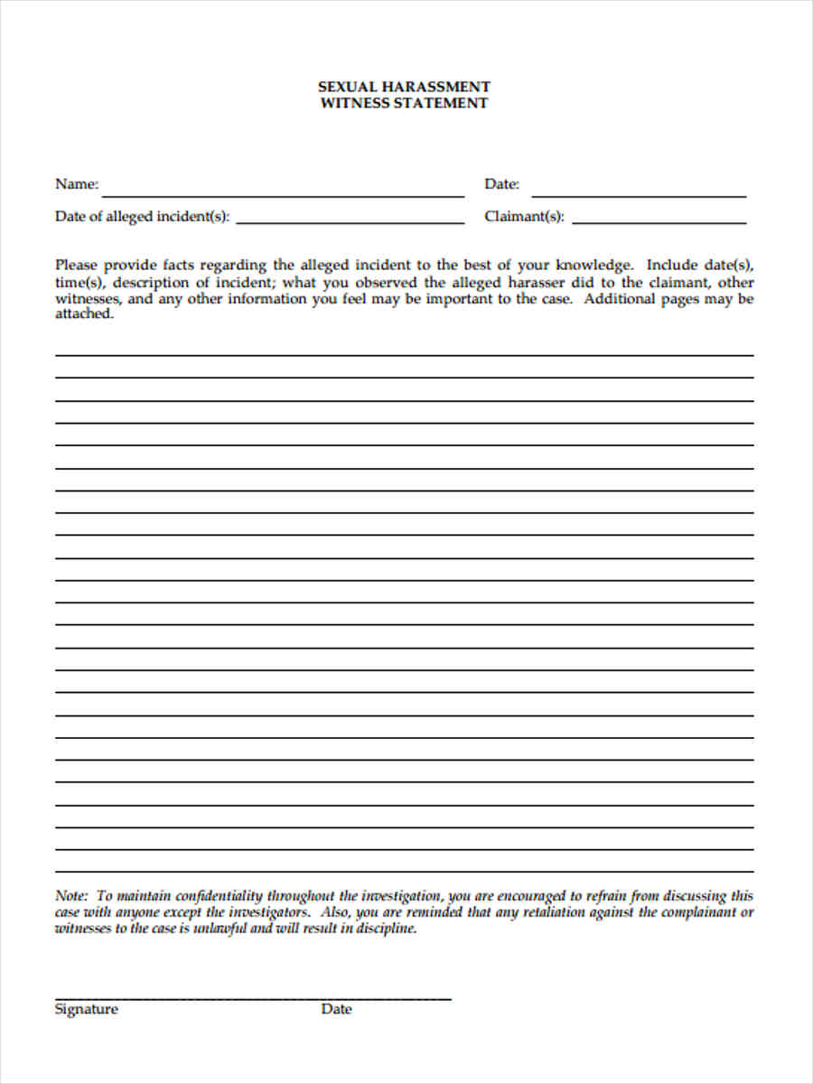 Free 17 Witness Statement Forms In Pdf Ms Word 4799