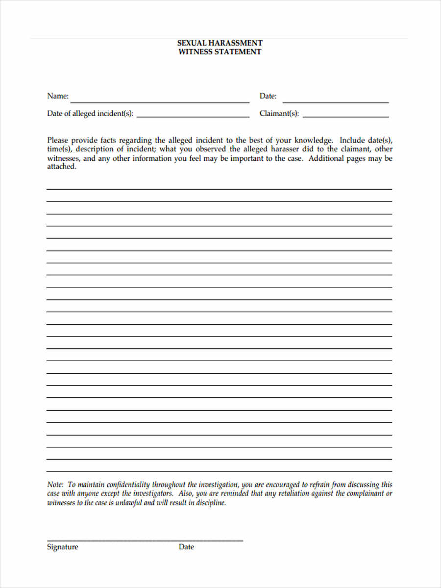 Free 19 Witness Statement Forms In Pdf Ms Word 3944