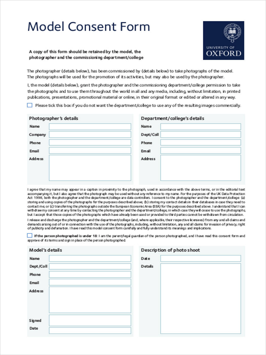 Free 6 Model Consent Forms In Ms Word Pdf 9327