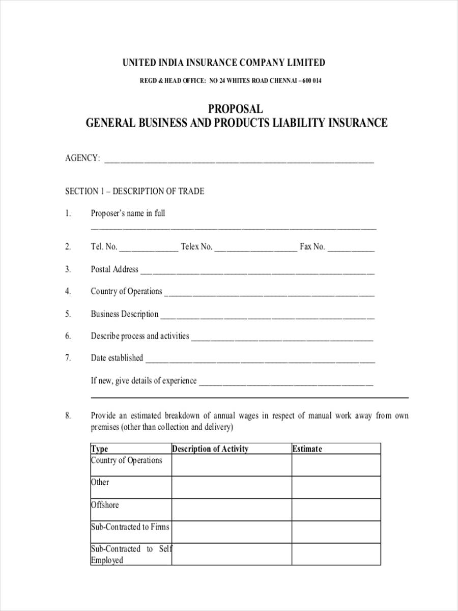 FREE 5+ Business Liability Forms in PDF