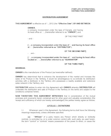 software distribution agreement in doc