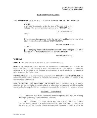 FREE 8+ Sample Distribution Agreement Forms in PDF | MS Word