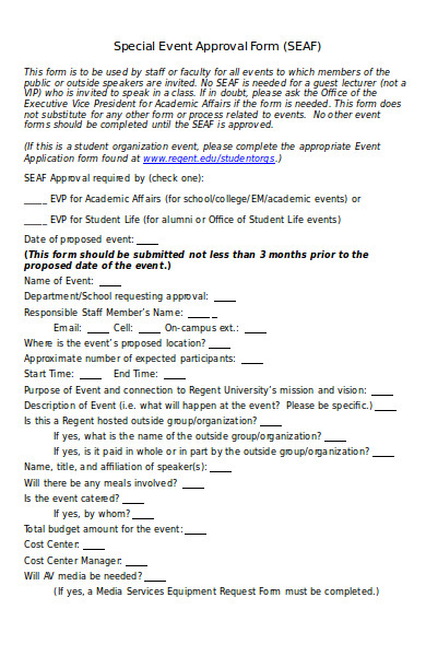 special event approval form