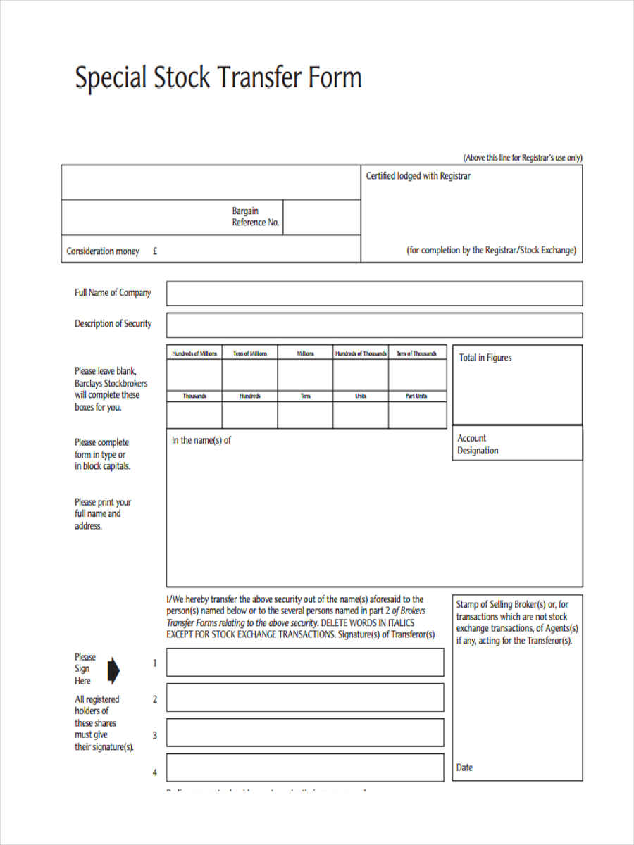 Dating stock transfer forms