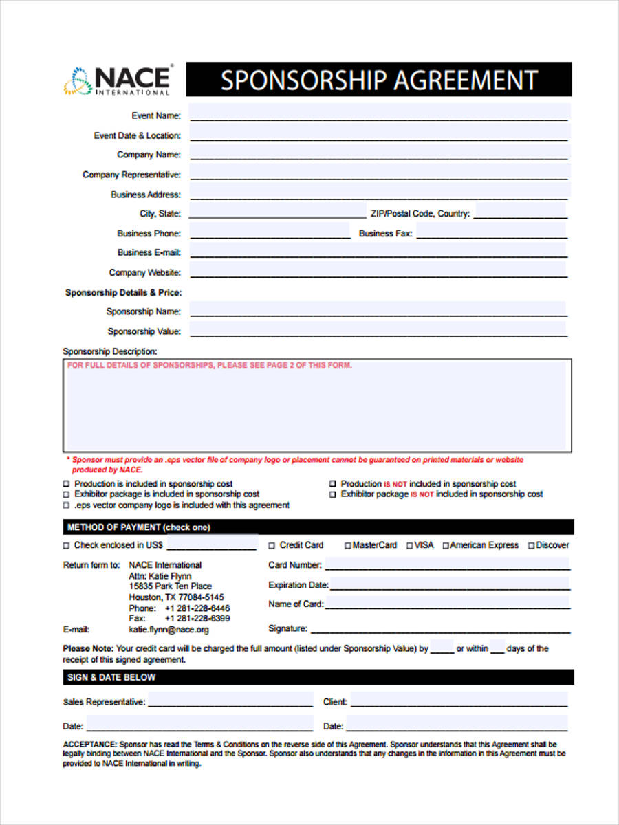 FREE 7  Event Sponsorship Forms in MS Word PDF Pages