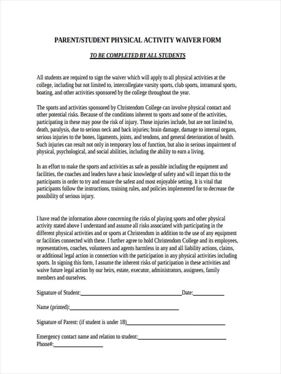 sports activity waiver
