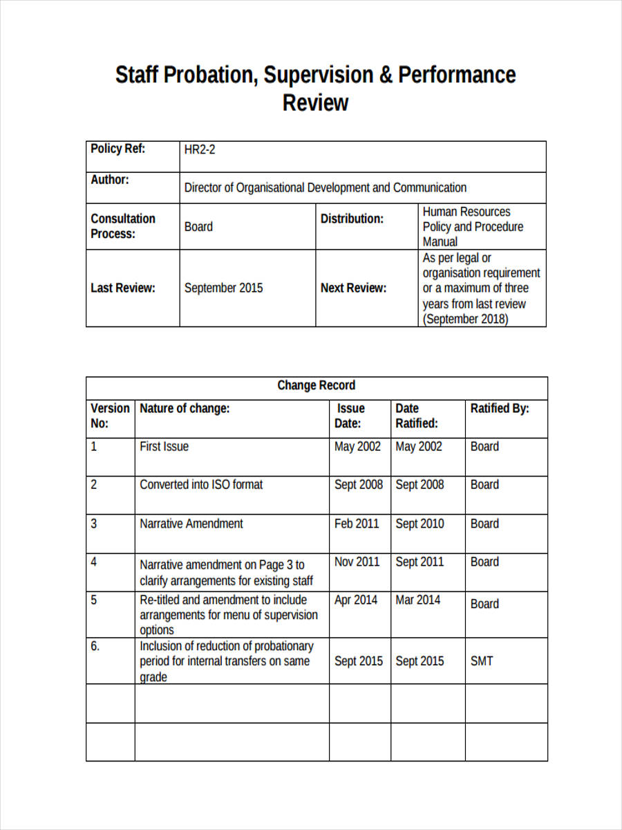 New Employee Probation Form