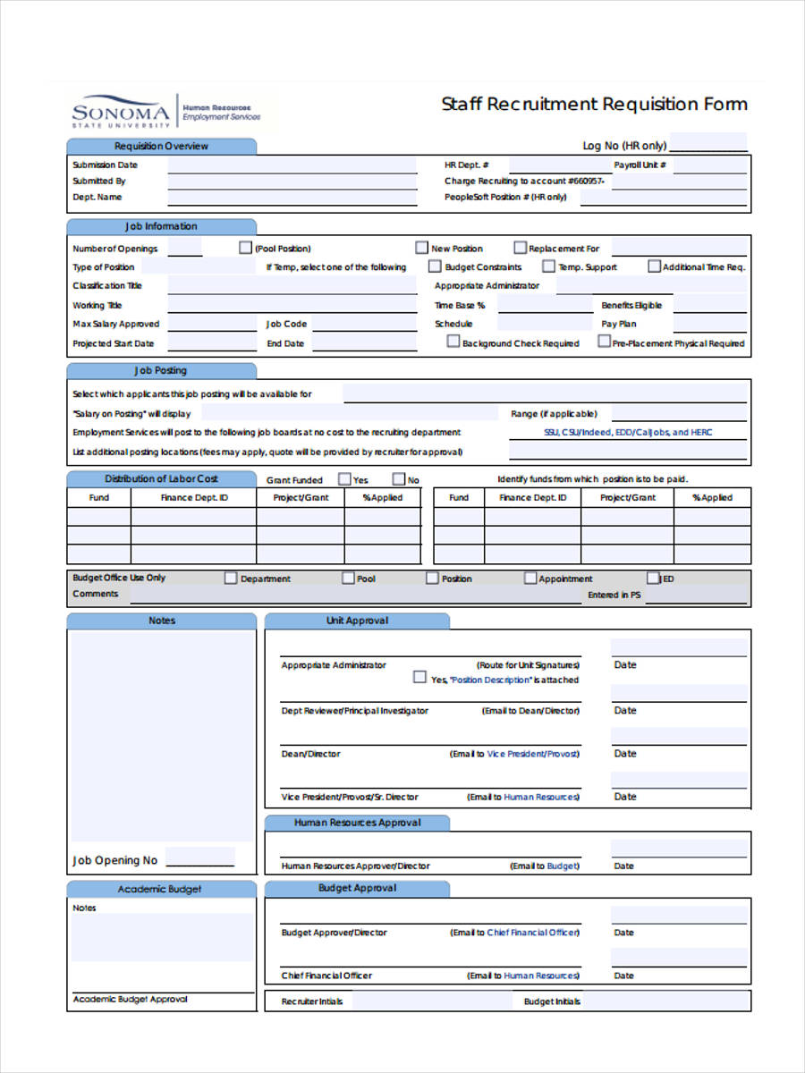 FREE 6+ Recruitment Requisition Forms in PDF