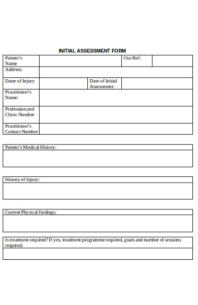 FREE 14+ Initial Assessment Form Samples, PDF, MS Word, Google Docs, Excel