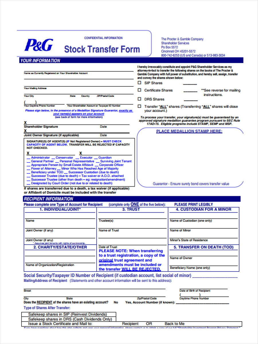 FREE 43+ Sample Transfer Forms in PDF Ms Word Excel