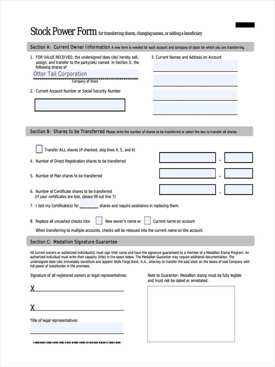 FREE 8+ Stock Transfer Forms in PDF Ms Word