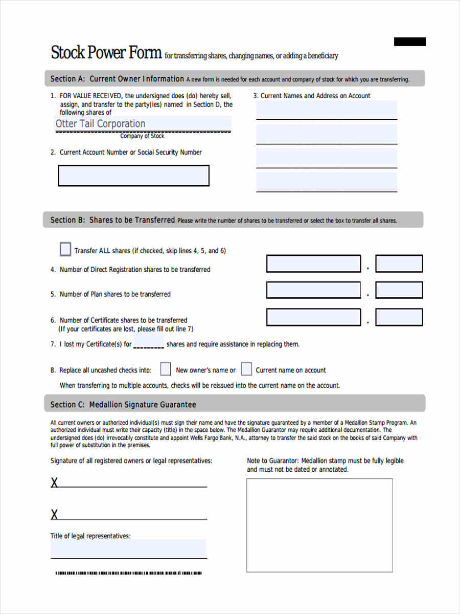 Free 8 Stock Transfer Forms In Pdf Ms Word 5979