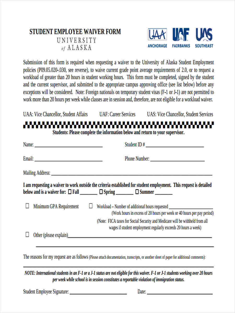 medical letter waiver sample Forms  Formats 7 Employee Examples, in FREE Waiver Samples,