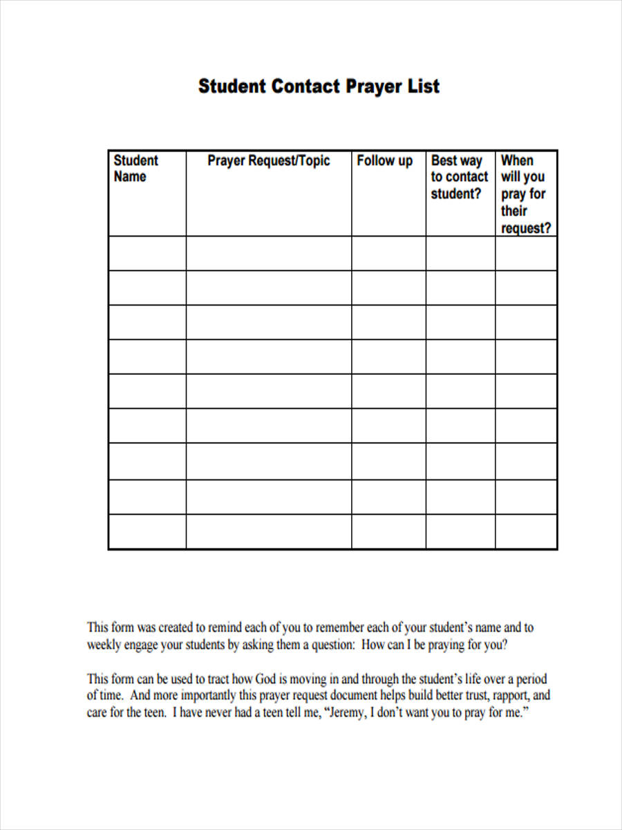 FREE 9+ Prayer Request Forms in PDF