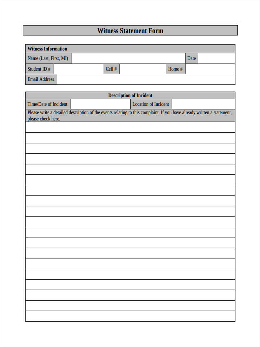 FREE 19+ Witness Statement Forms in PDF | Ms Word