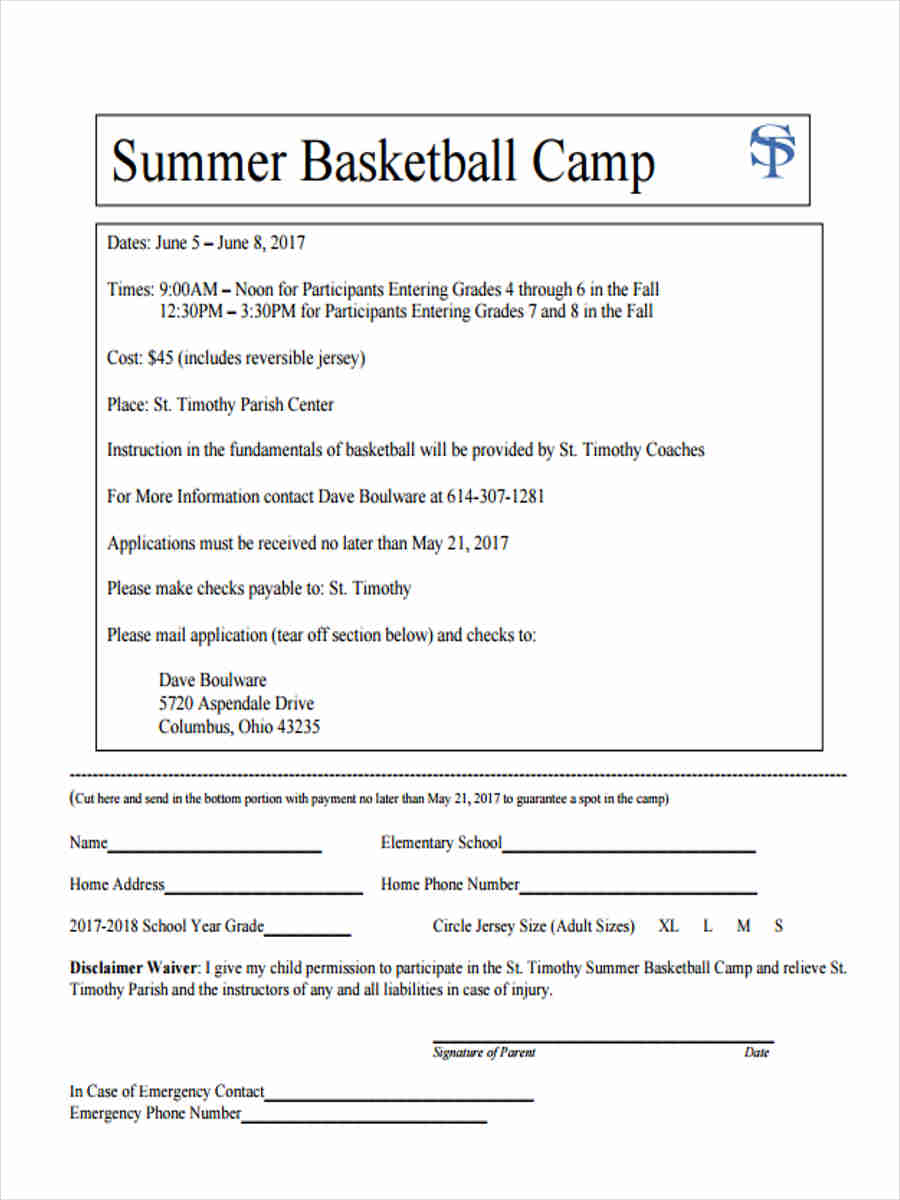 summer camp waiver