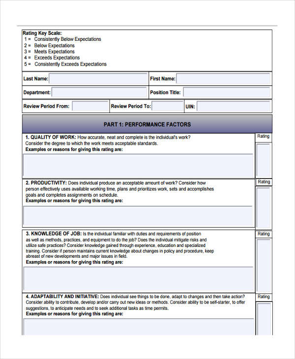 Supervisor Review Template