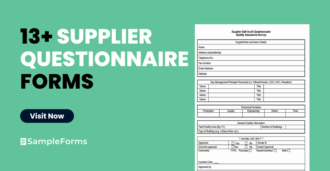 supplier questionnaire forms