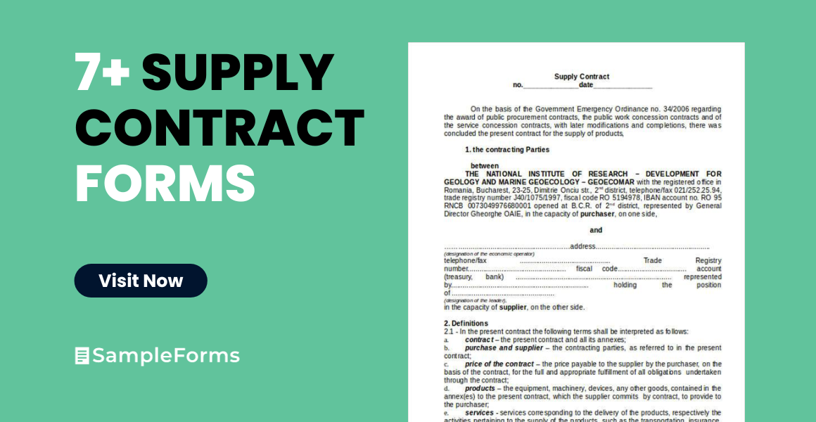 supply contract form