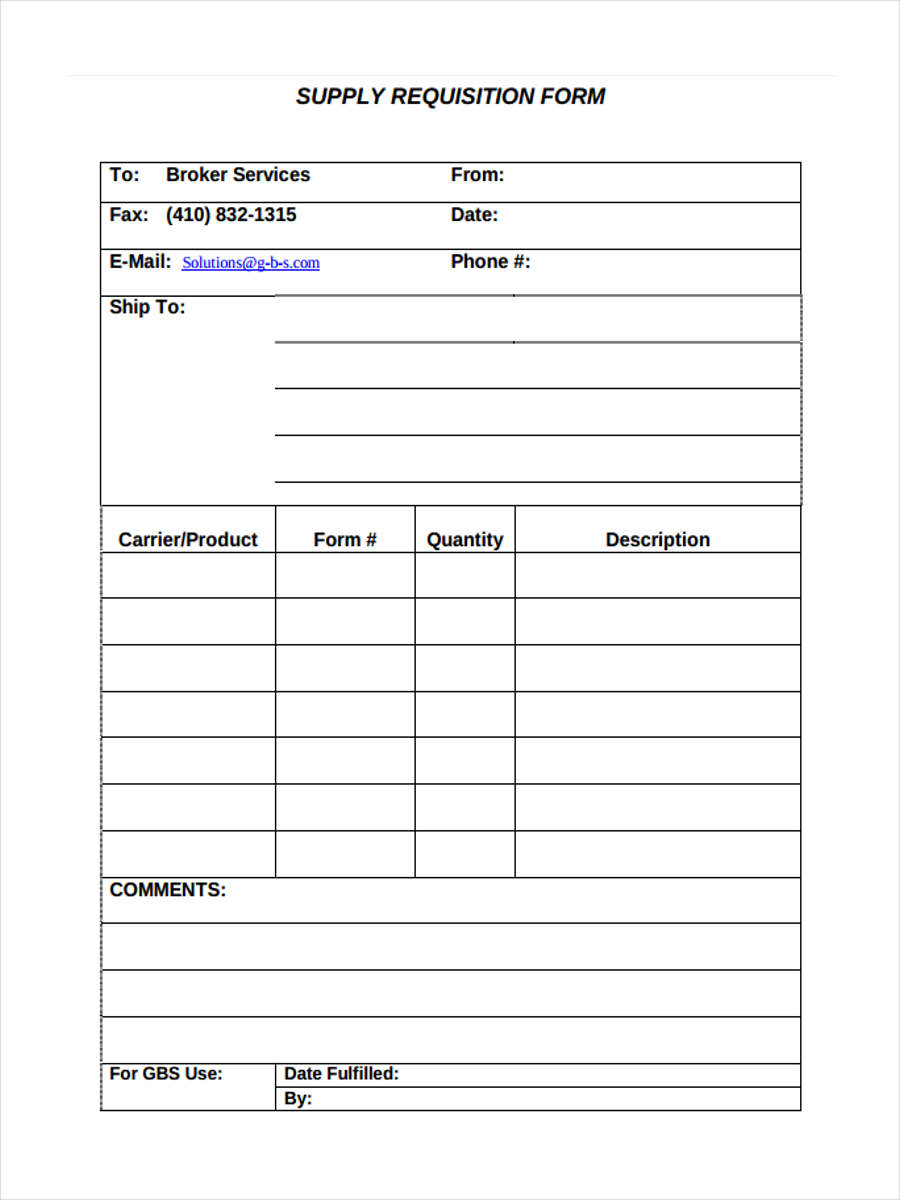 FREE 8+ Food Requisition Forms in PDF | MS Word | Excel