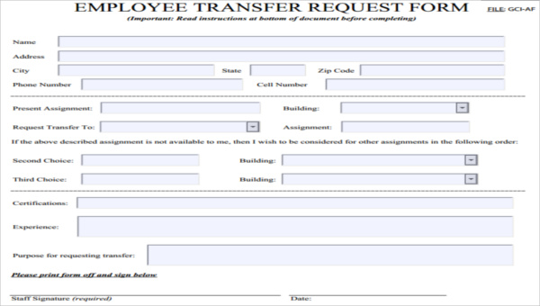 transfer form in pdf