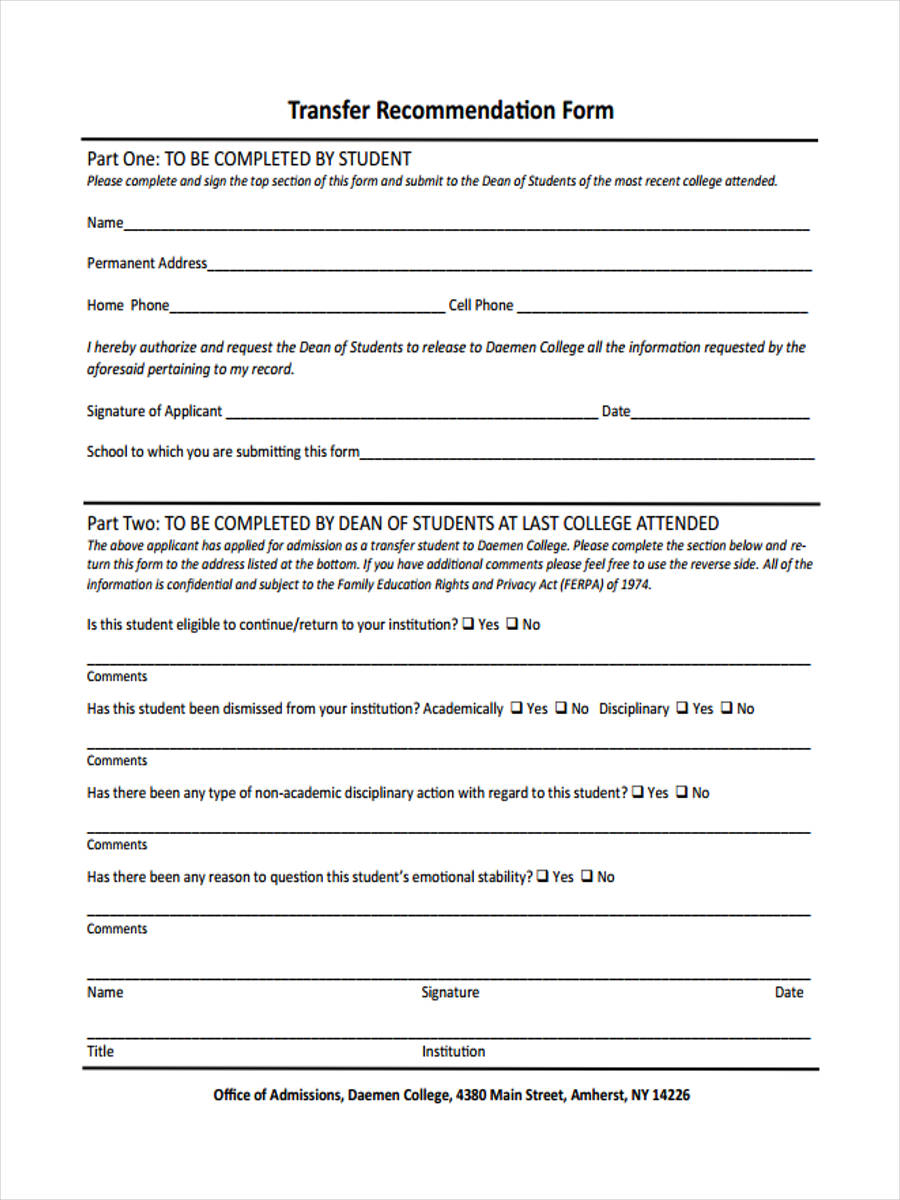 FREE 43+ Sample Transfer Forms in PDF Ms Word Excel