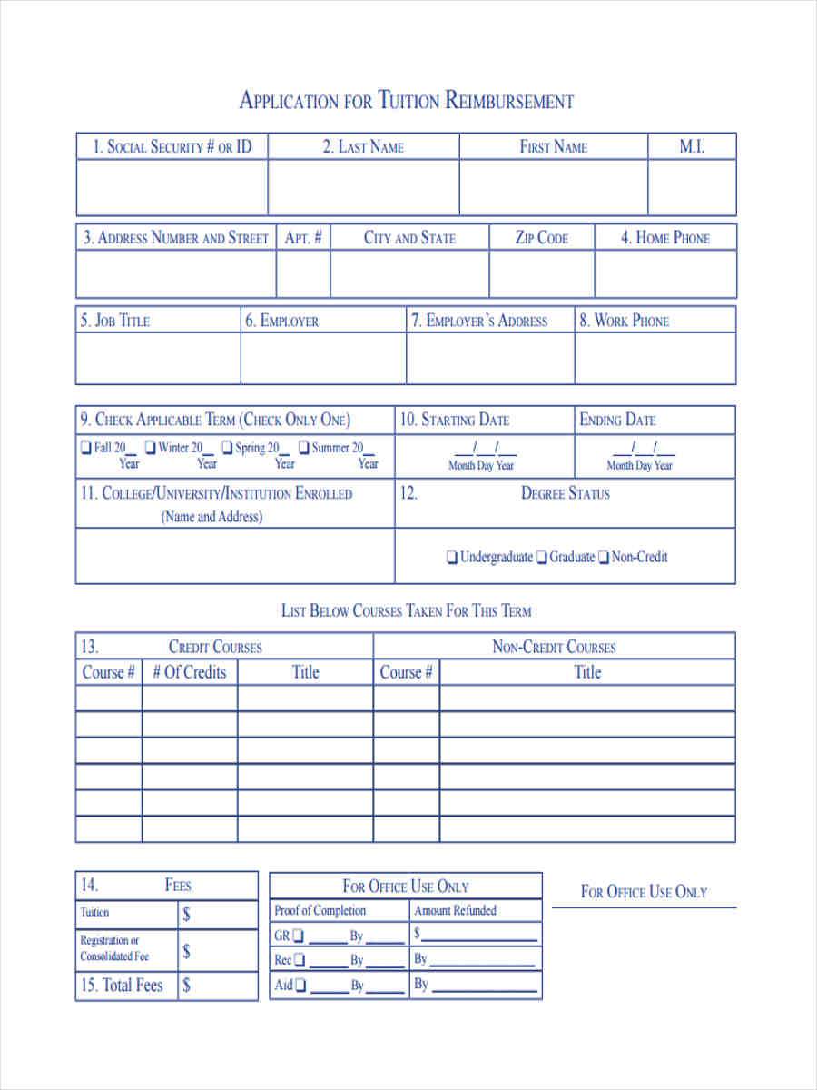 FREE 9+ Tuition Reimbursement Forms in PDF