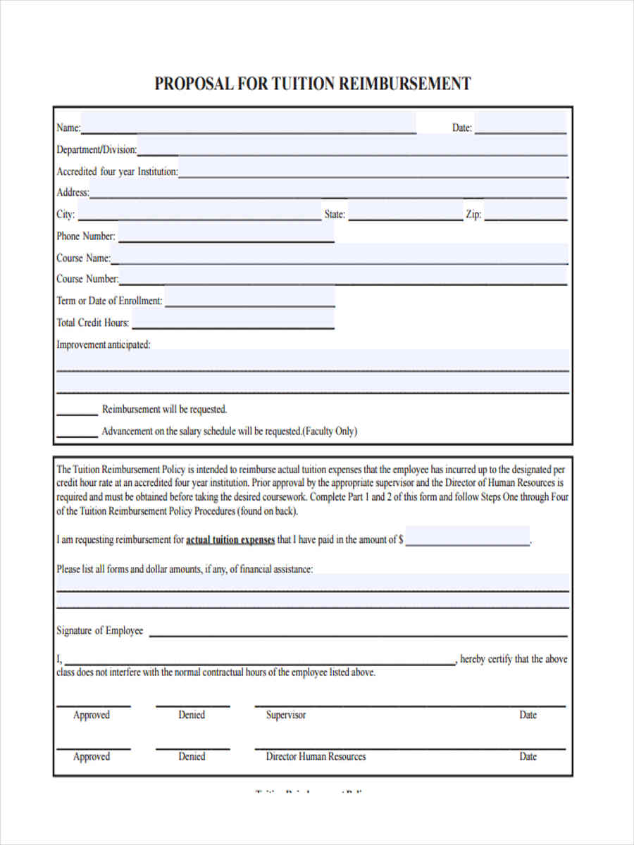 FREE 9+ Tuition Reimbursement Forms in PDF