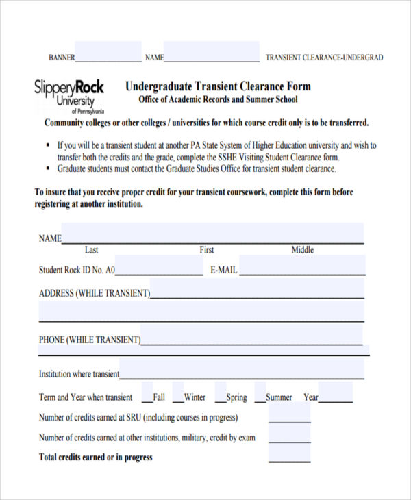 FREE 32+ Clearance Form Examples in PDF | MS Word