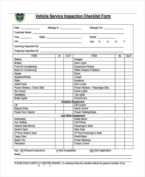 Free 5 Vehicle Service Forms In Pdf 3291