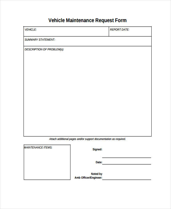 FREE 10+ Maintenance Request Forms in PDF | MS Word