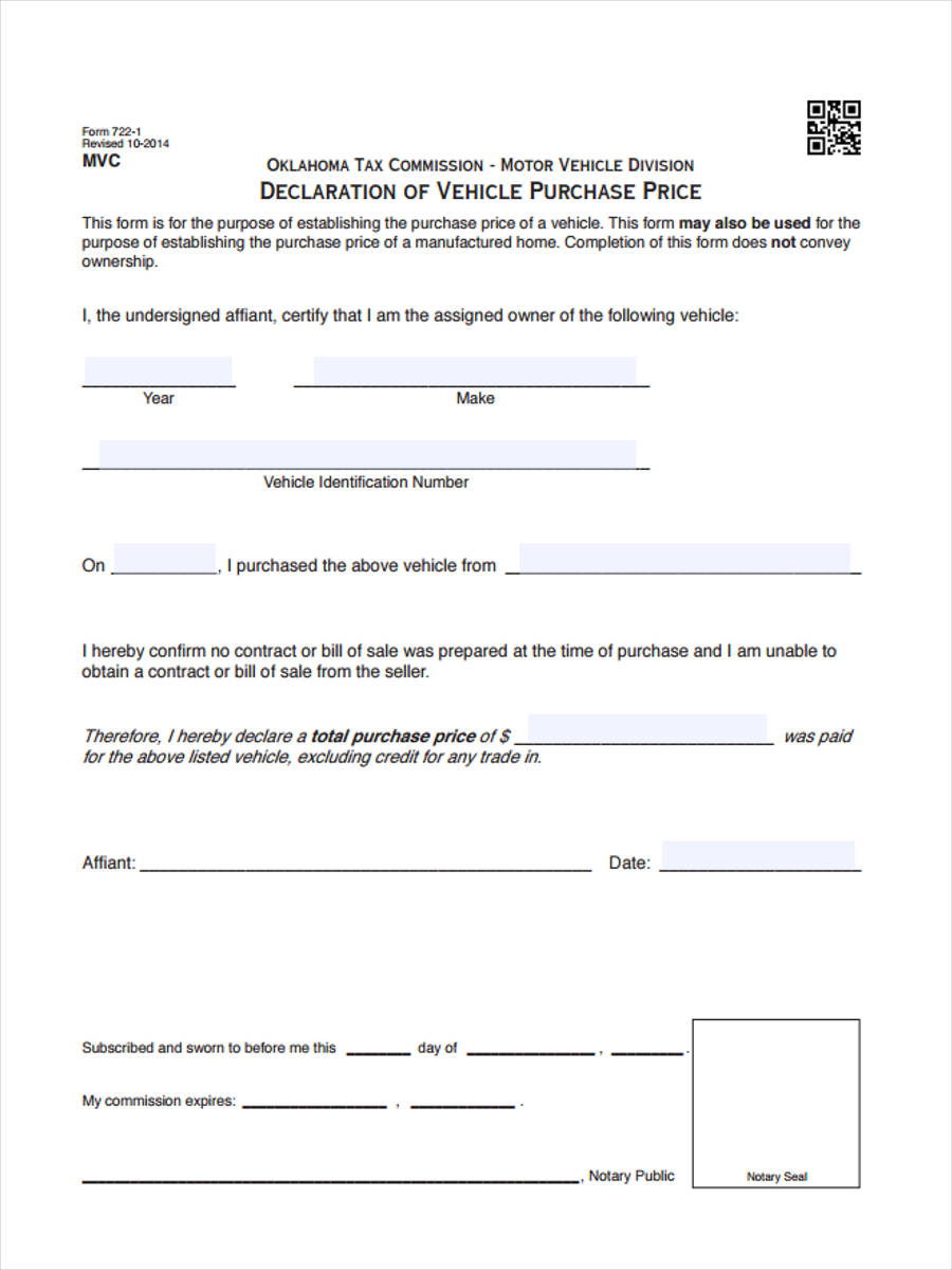 Vehicle Bill Of Sale Template Word