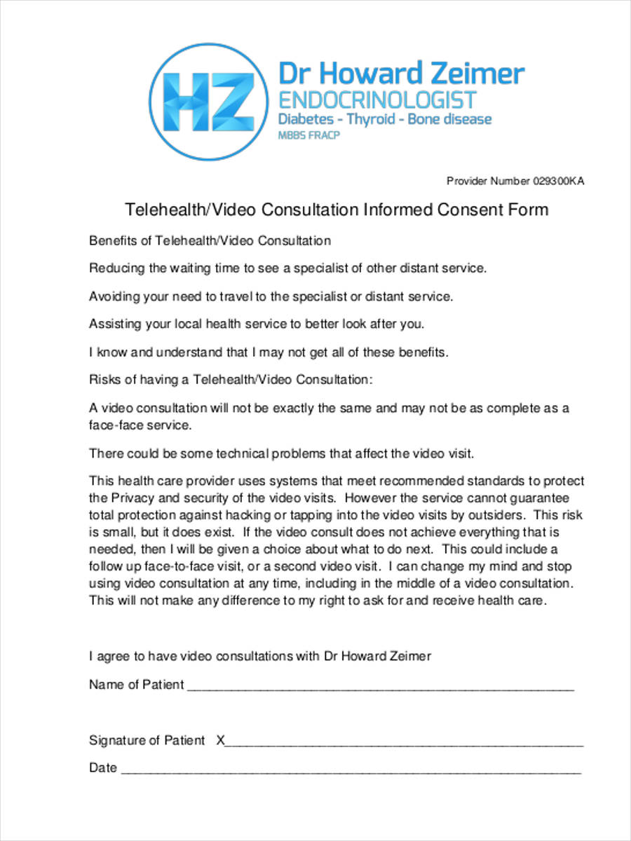 video consultation form