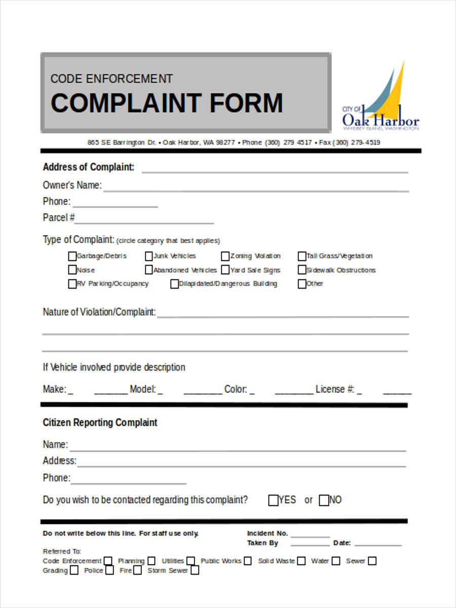 violation complaint notice