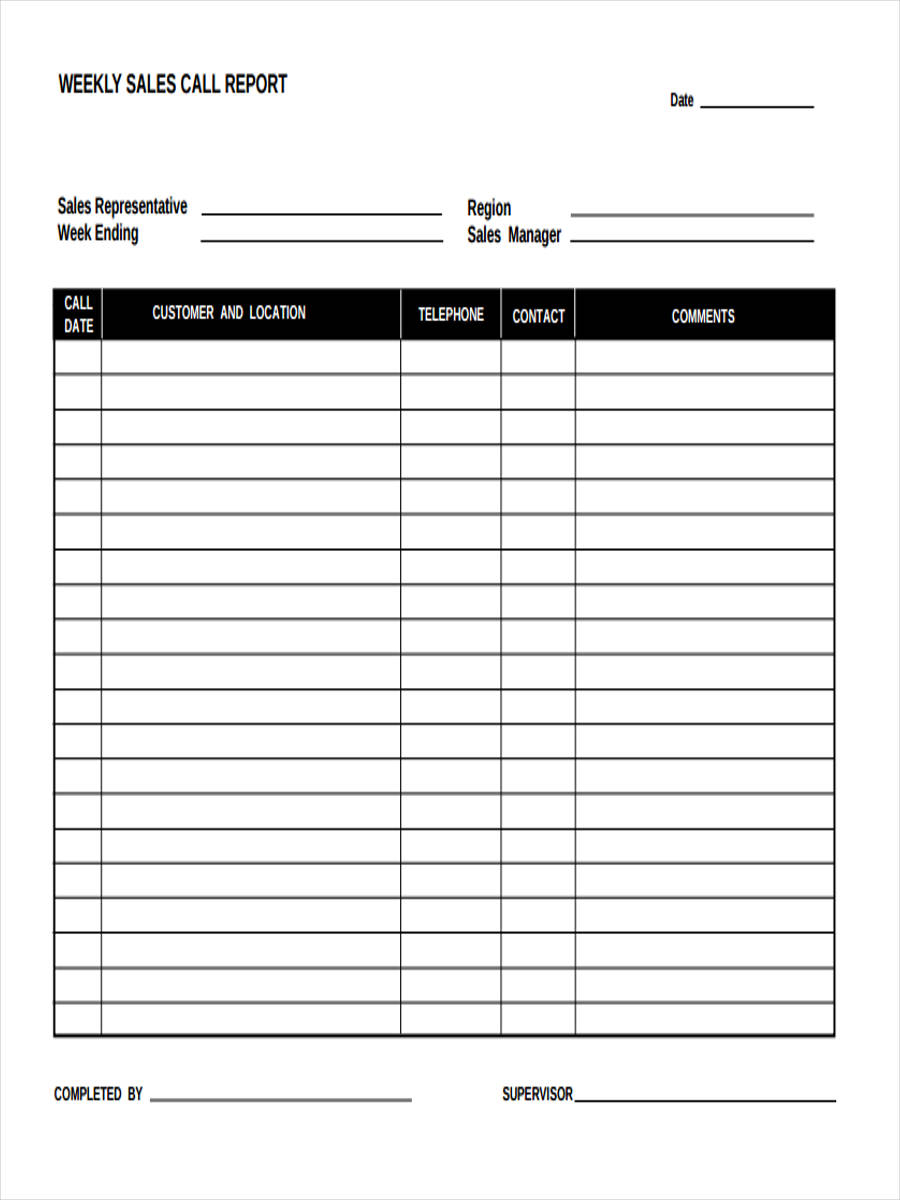 FREE 20+ Sales Report Forms in PDF  MS Word With Regard To Sales Call Report Template Free