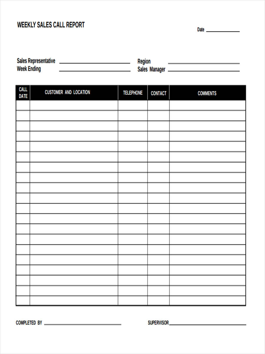 weekly sales call report form1