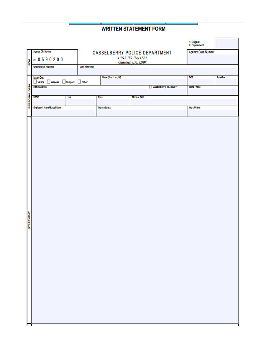 witness written statement