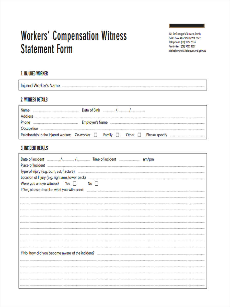 FREE 19+ Witness Statement Forms in PDF | Ms Word