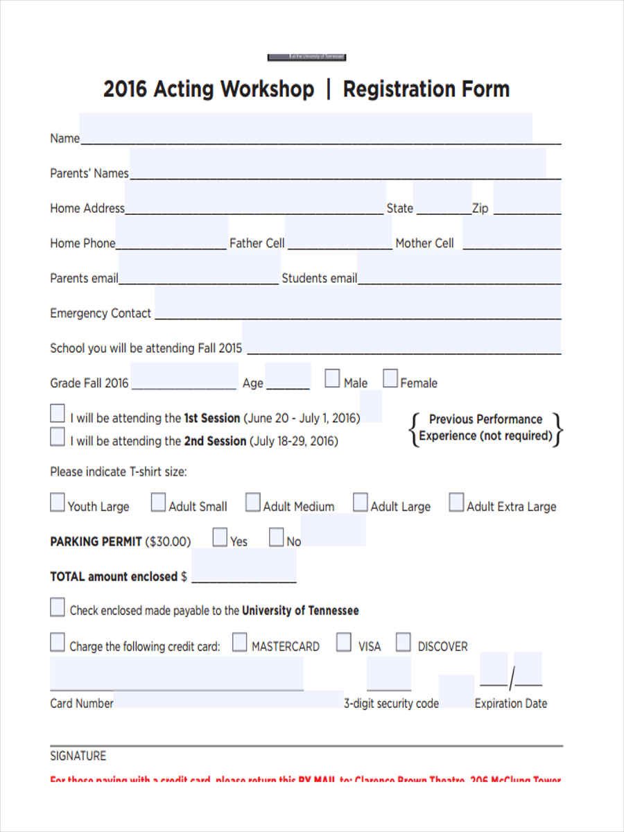 acting workshop registration