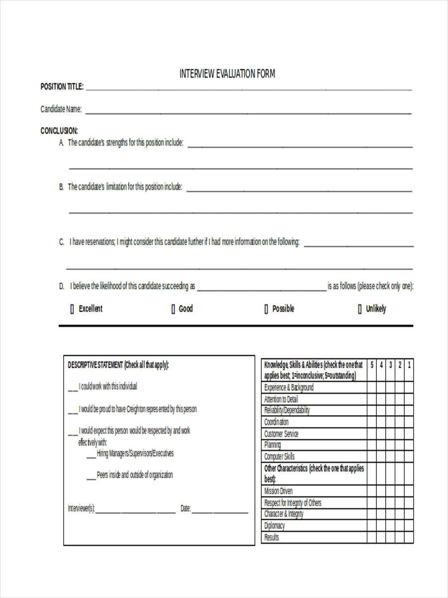 free-14-interview-evaluation-forms-in-ms-word-pdf-excel