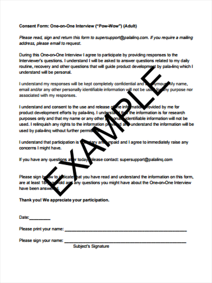 adult consent form