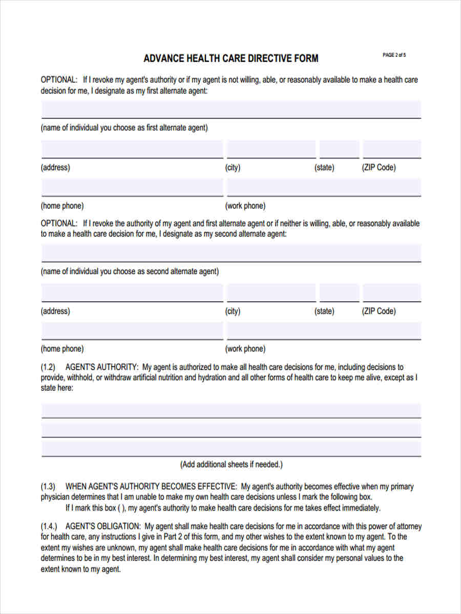 advance-health-care-directive-form-sample-templates-sample-templates