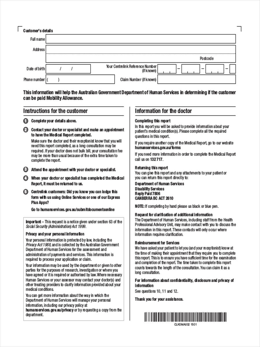 FREE 22+ Medical Report Forms in PDF  Ms Word Regarding Patient Report Form Template Download