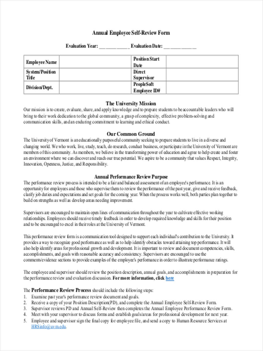 FREE 15+ Employee Review Forms in PDF