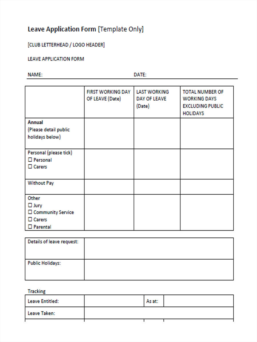 FREE 31+ Leave Request Forms in PDF Ms Word Excel