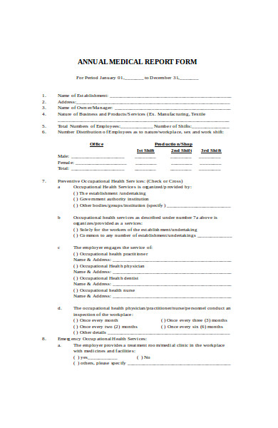 annual medical report form2